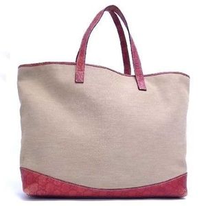 Gucci Canvas and Leather Tote